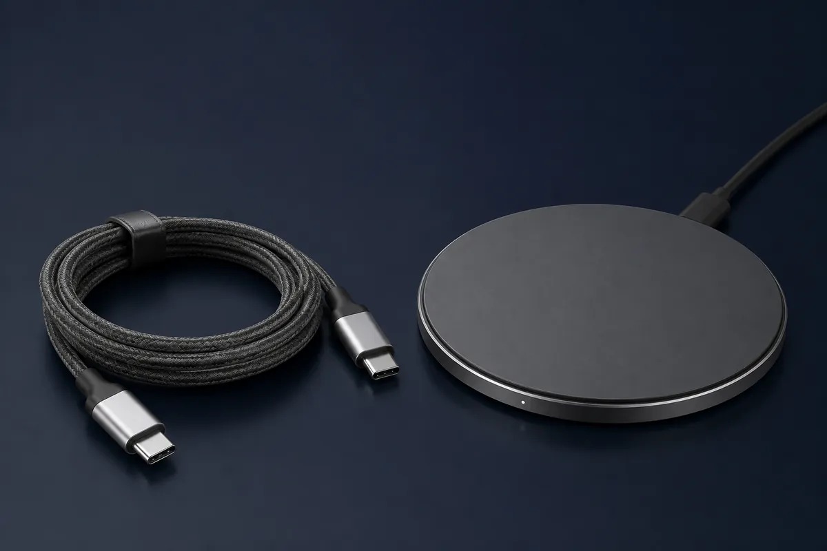USB-Cケーブルと充電パッド